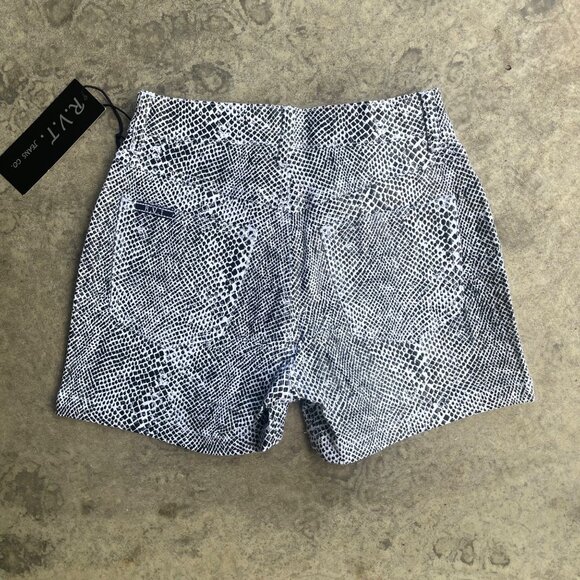 Vintage Y2K NWT RVT Jeans Co 3/4 Black and White Reptile High Waist Shorts - Picture 3 of 3